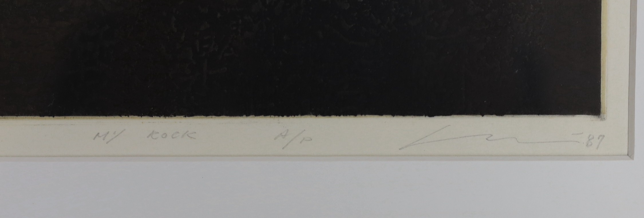 Chung Tai Fu (Chinese. b.1956), limited edition artist's proof lithograph, 'My Rock', signed and dated '87, 25 x 20cm